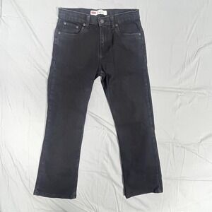 Levi's 517 Bootcut Jeans Boys 14 Black Denim Cotton Stretch Dark Wash Mid Rise